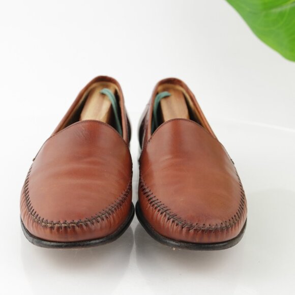 Mezlan Mens Loafer Size 7.5 Tan Cognac Leather Moc Toe Slip On Dress Shoes main image 9